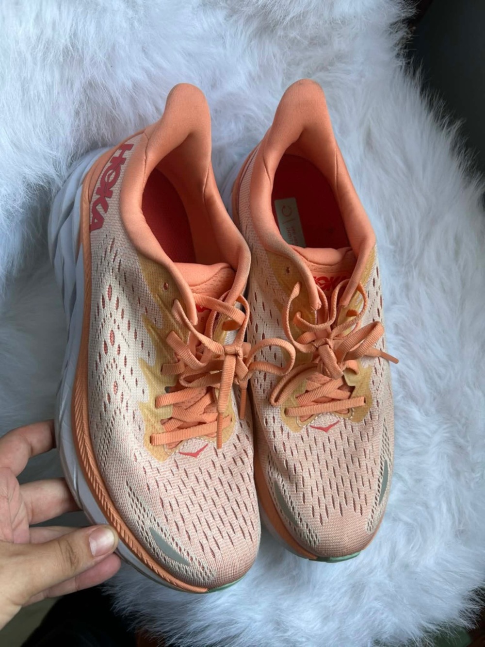 HOKA Women’s Peach & Coral Running Shoes - Breathable Mesh
